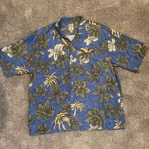 Montego Mon Tropical Blue Floral Men's Silk Shirt